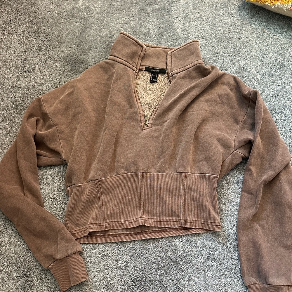 Brown Quarter-Zip Pullover
